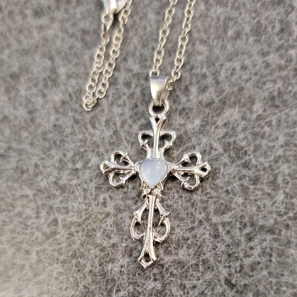 Silver Cross Pendant Necklace